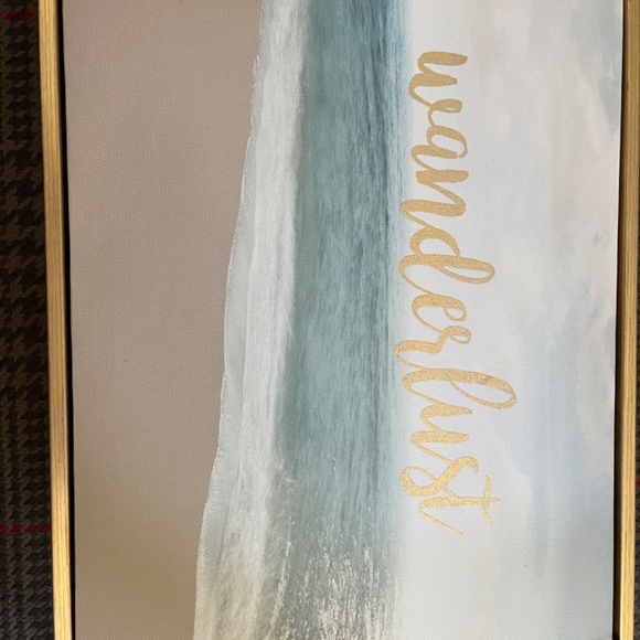 Wanderlust Ocean Beach Canvas Picture in Gold Frame - Picture 3 of 4